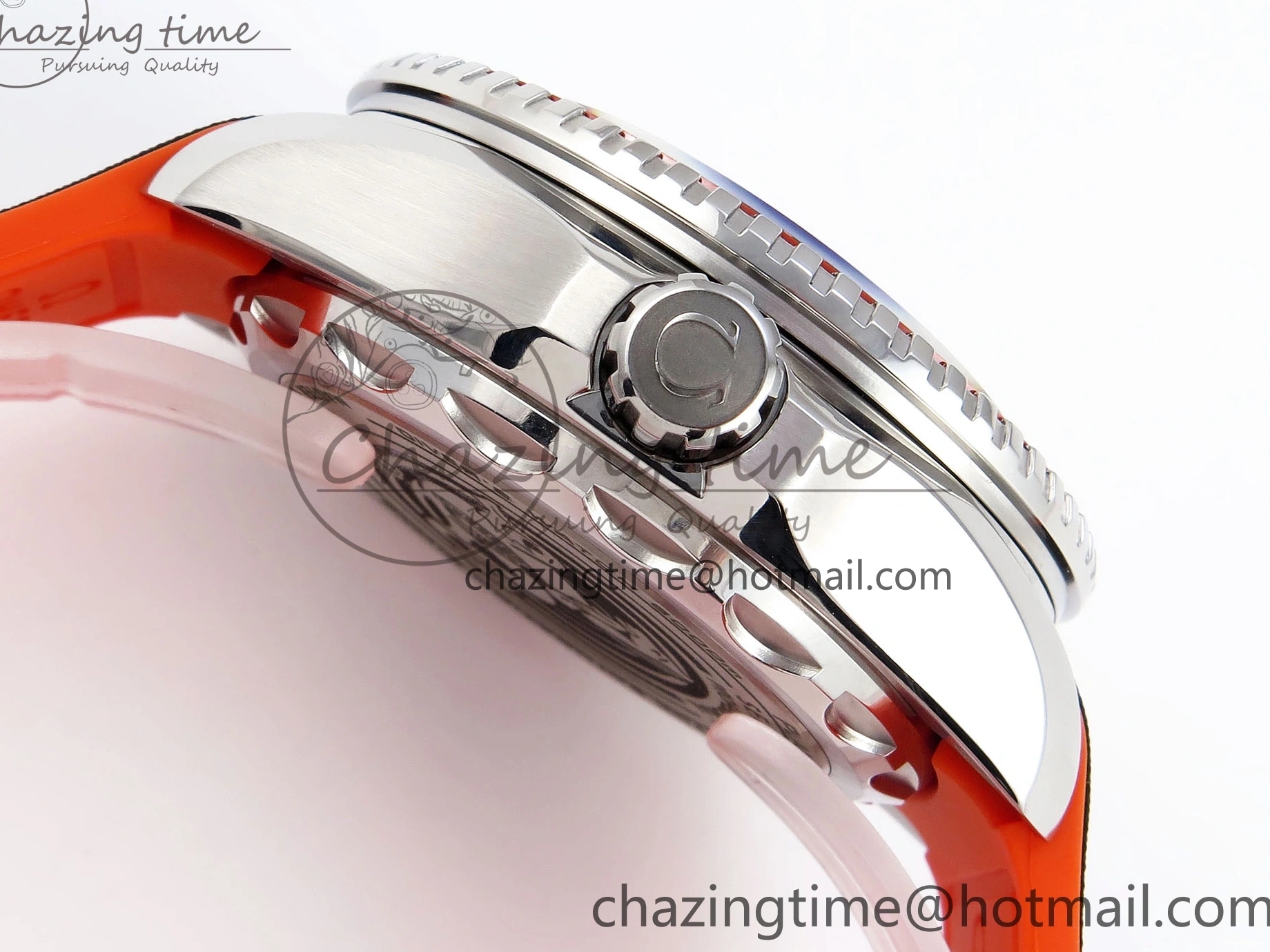 0313 Premium SEAMASTER PLANET OCEAN 6000M ULTRA DEEP 45.5MM SS TF 1:1 BEST EDITION GRAY DIAL ORANGE BEZEL ON RUBBER STRAP A 7761